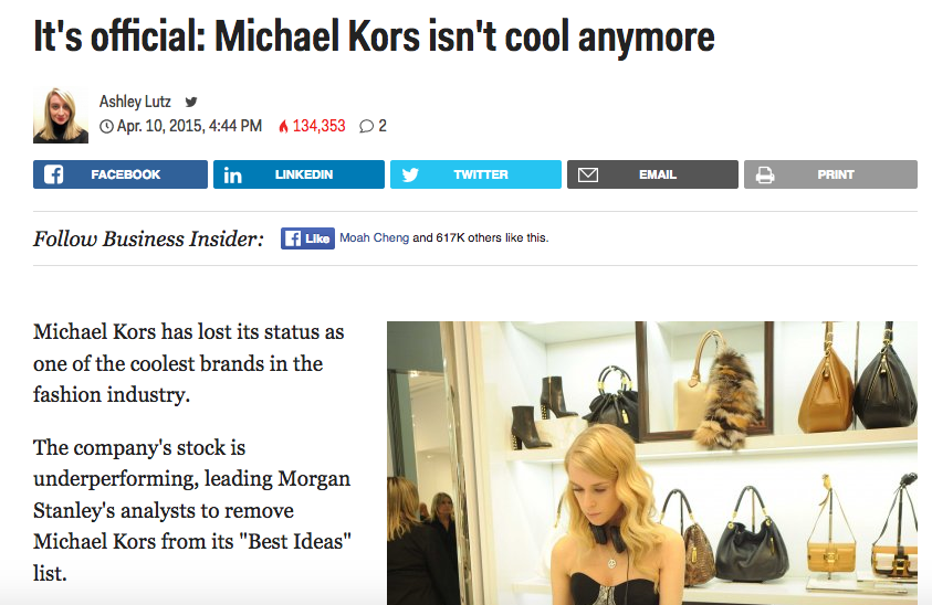 Why Michael Kors Isn't Cool Anymore
